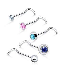 5 Silver Nose Stud Sets NSK-SET-12